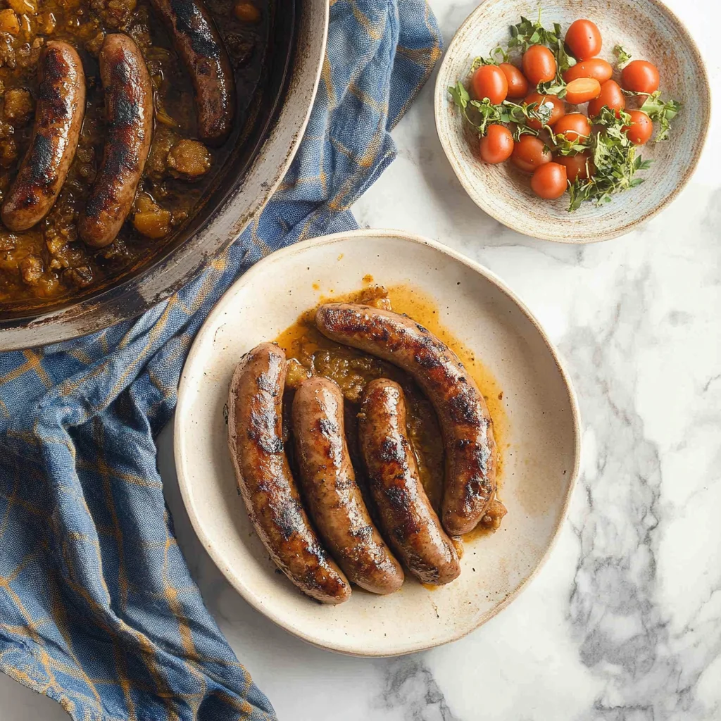 Deliciously cooked beef sausage served on a plate