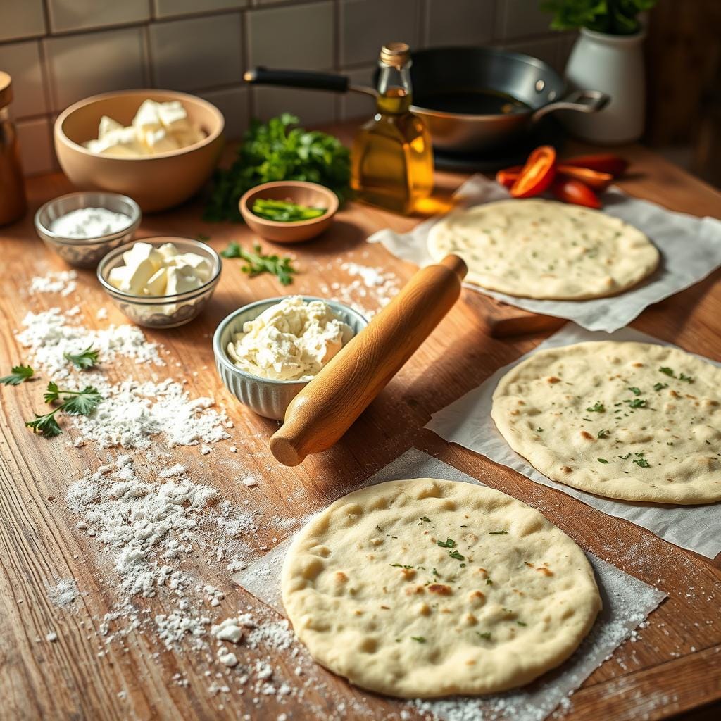 Cottage cheese flatbread preparation