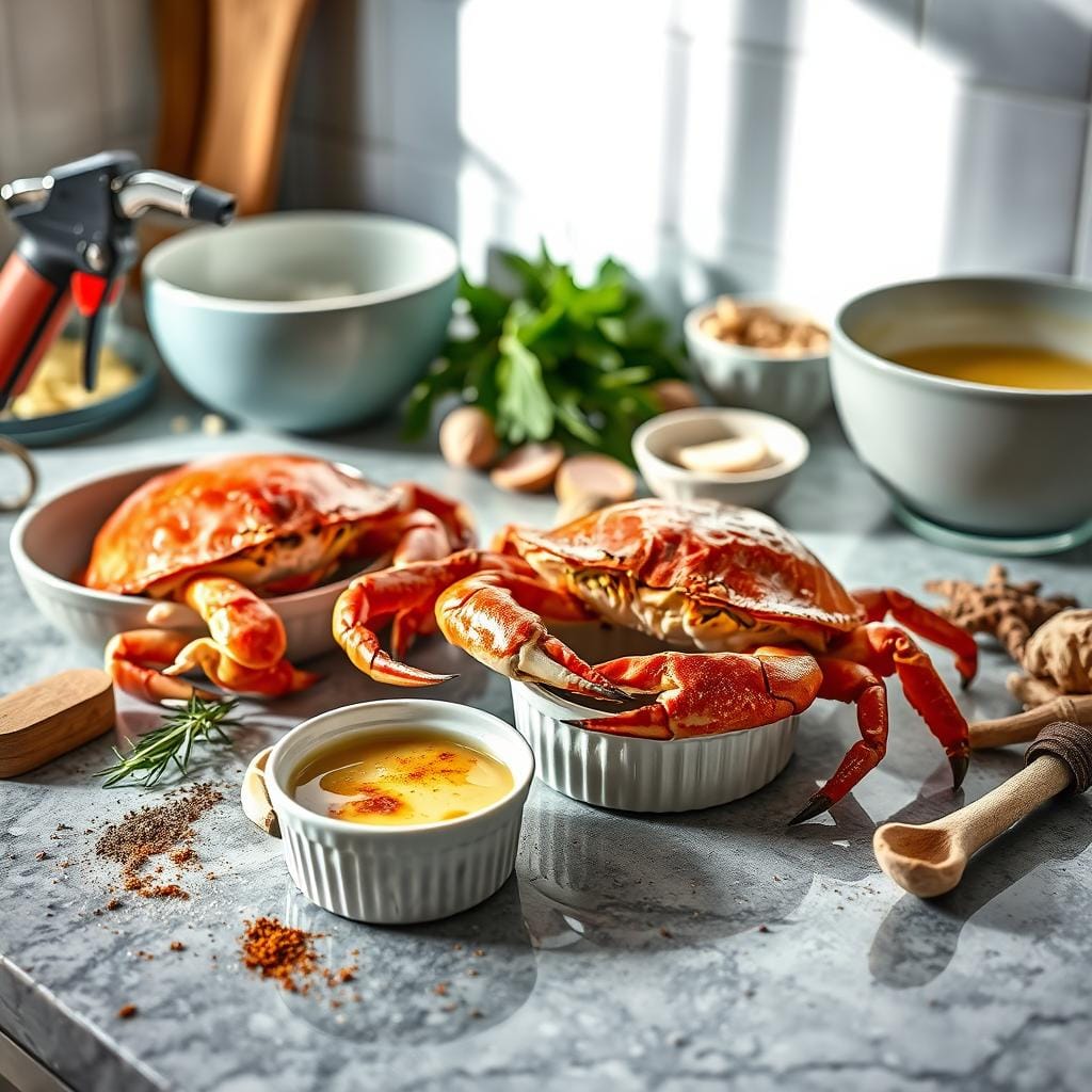 Crab brulee preparation