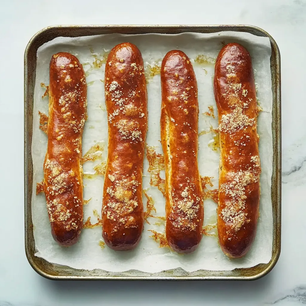 Homemade pretzel sticks fresh out of the oven.