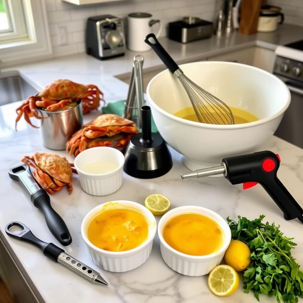 Kitchen tools for Crab Brulee