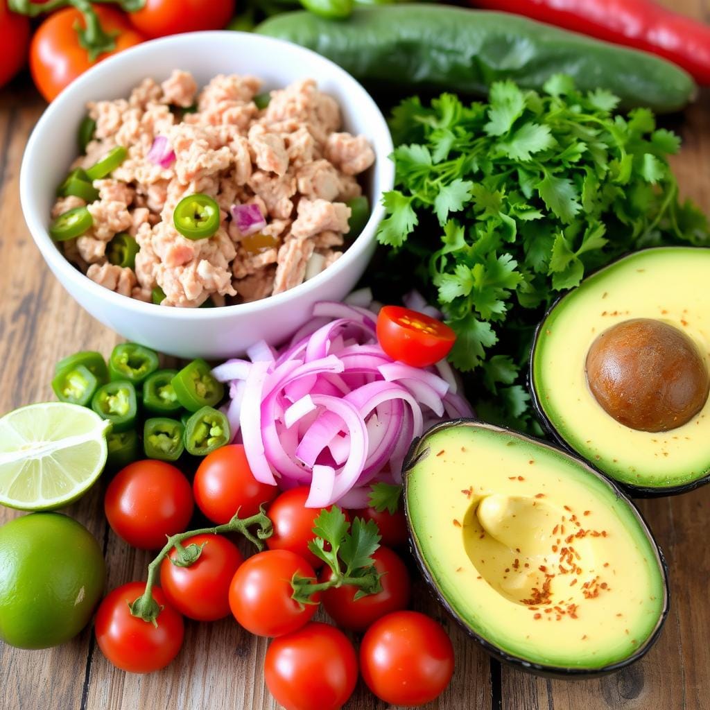 Spicy tuna salad ingredients