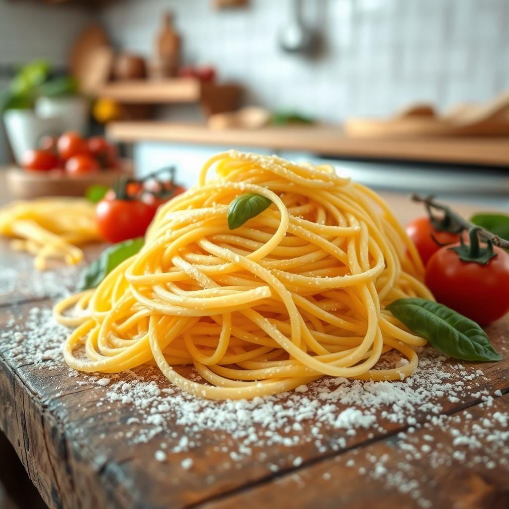 Traditional tagliolini pasta