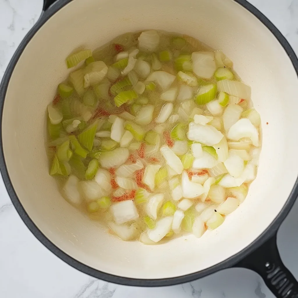 Vegan chicken noodle soup with vegetables in a bowl.