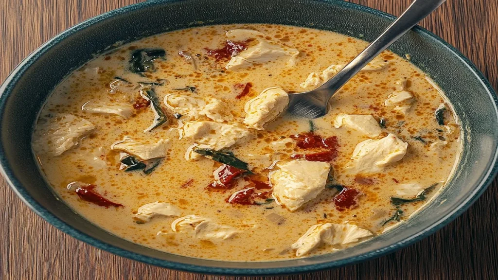 A creamy bowl of Marry Me Chicken Soup