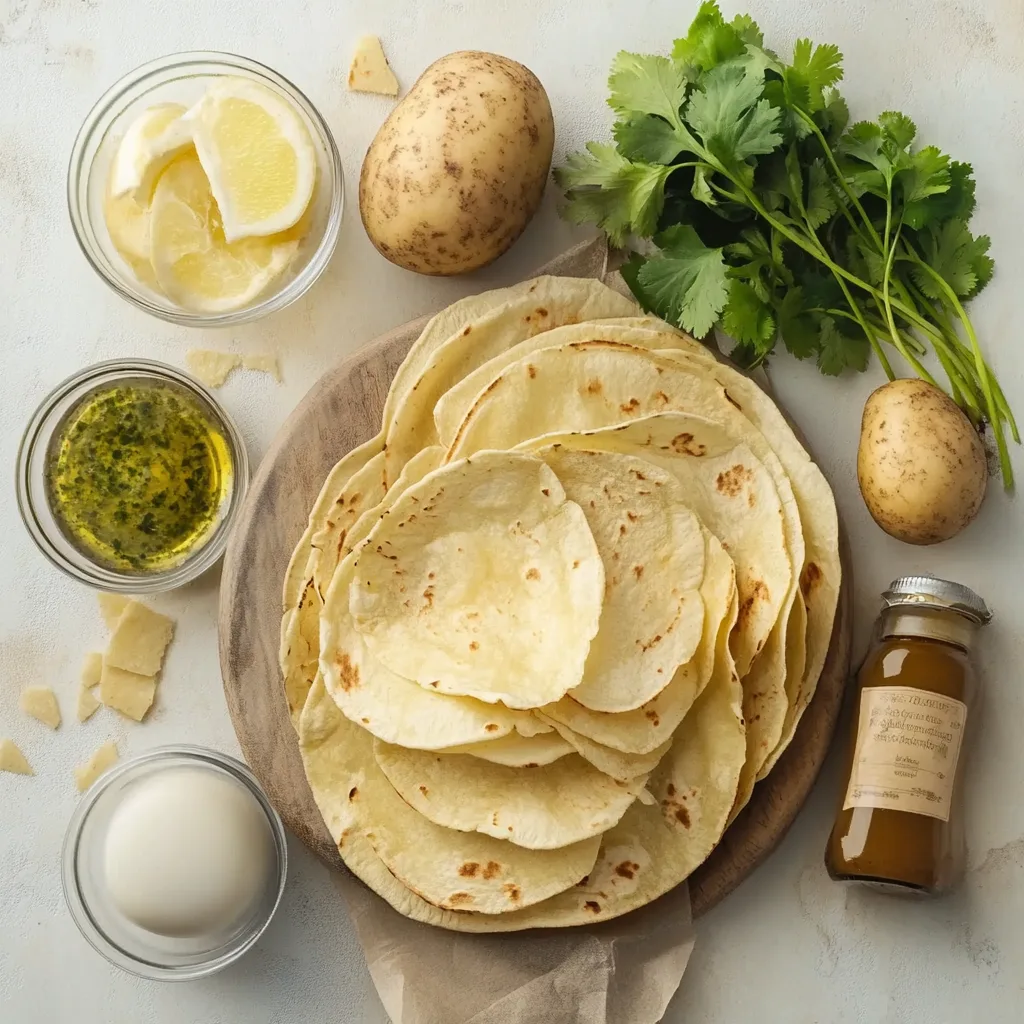 potato tacos with fresh toppings, perfect for a vegetarian meal.