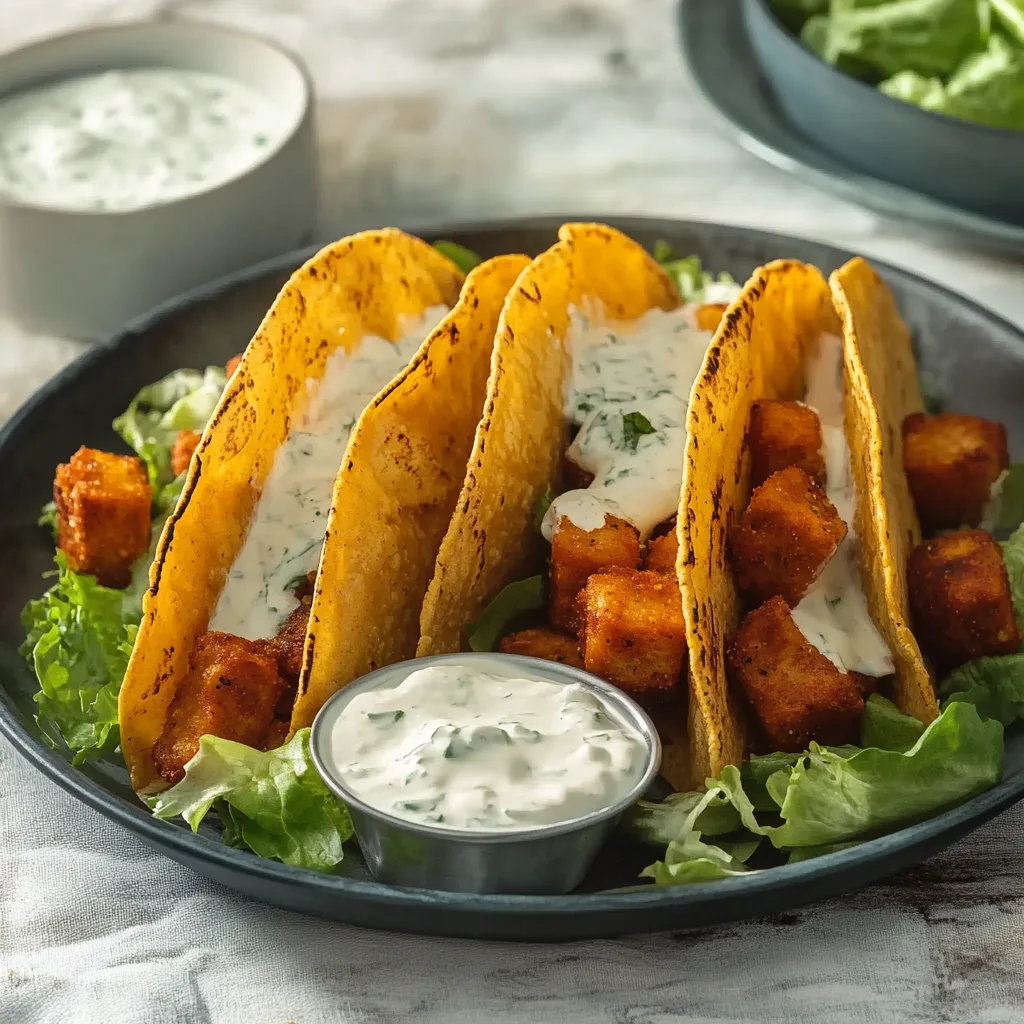 potato tacos with fresh toppings, perfect for a vegetarian meal.