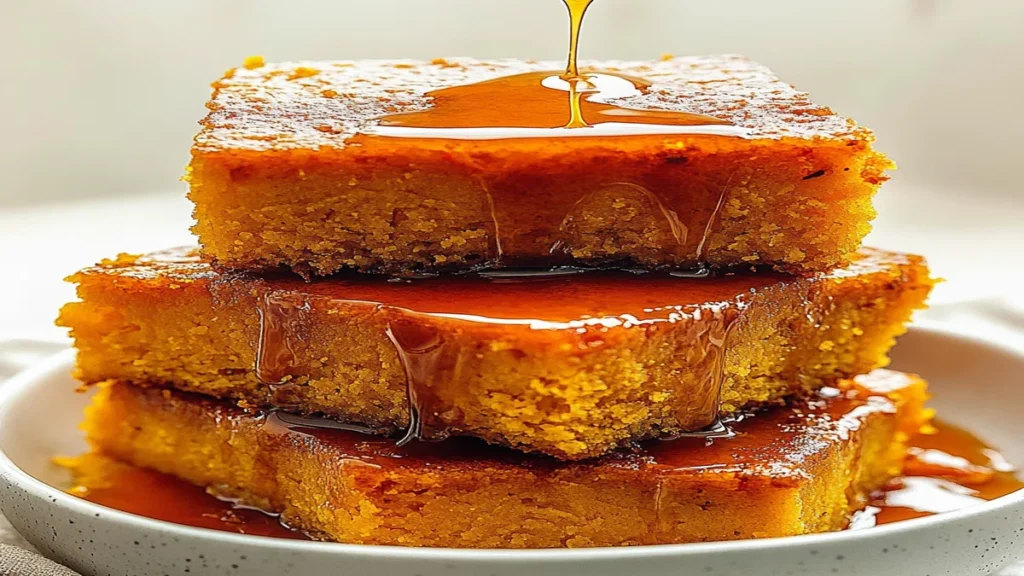 Moist sweet potato cornbread with a golden crust.