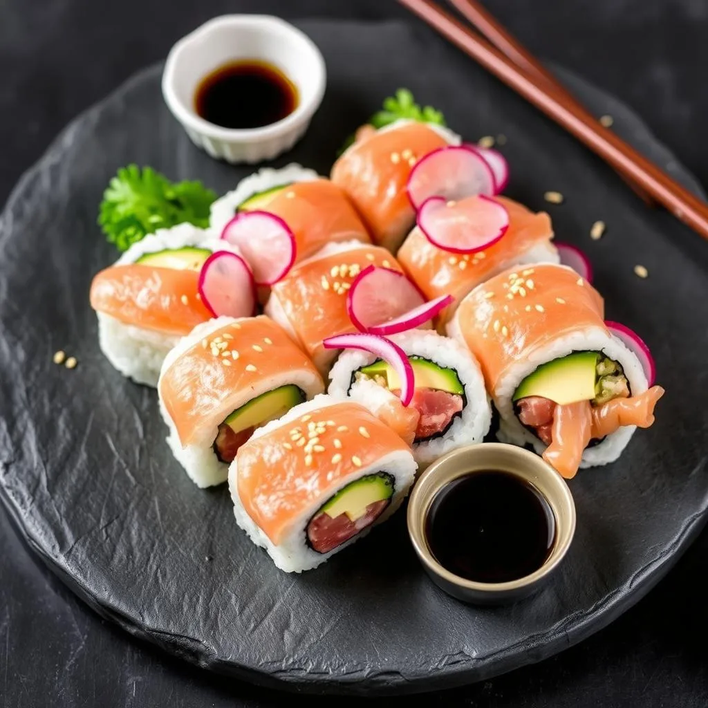 salmon avocado roll salmon avocado roll