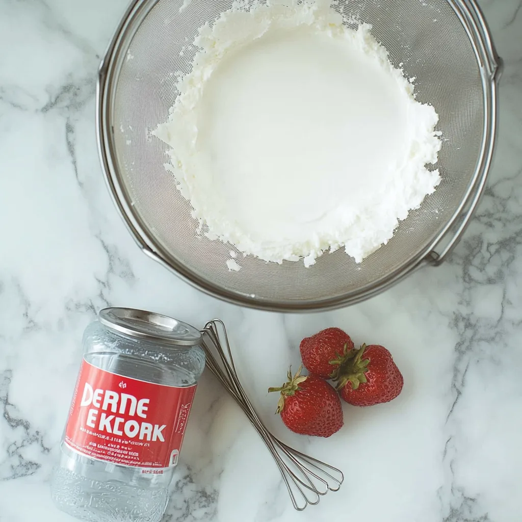 Delicious homemade strawberry whipped cream topping for desserts